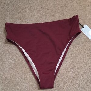 Shade & Shore Burgundy Bikini Bottom
